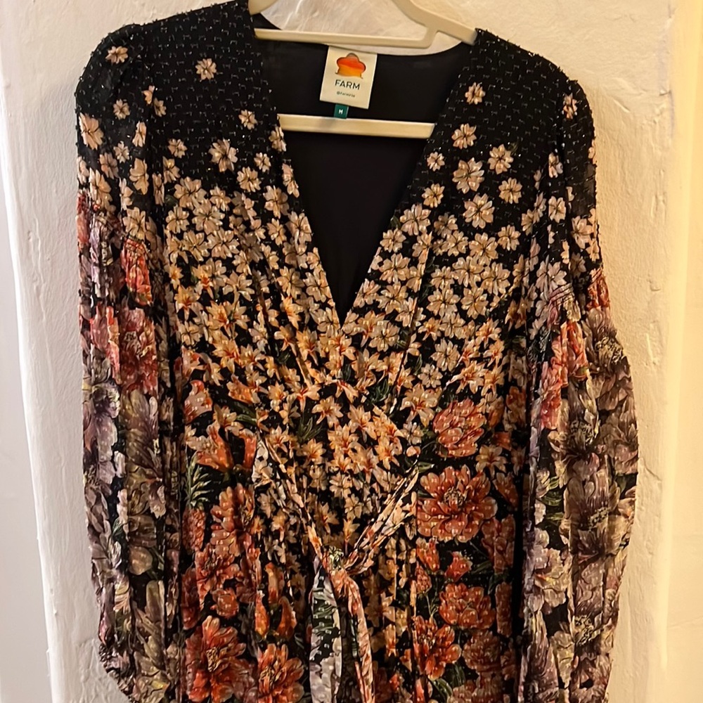 FARM RIO MINI DRESS — FLORAL PATTERN